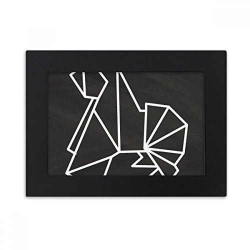Marco de escritorio foto arte negro 5x7 con pintura abstracta de origami 2