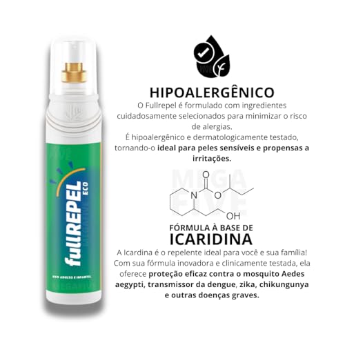 Repelente C/Icaridina 20% Fullrepel Eco 12 Horas De Proteção Adulto e Infantil 100ml