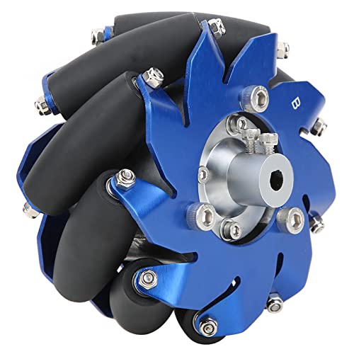 Mecanum Wheels, Left Mecanum Wheel Robot Metal Wheel 4in Mecanum Wheel Left Aluminum with TPU Rubber Rollers Industrial Robot Accessories