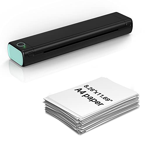 Phomemo M08F A4 Portable Thermal Printer + 8.26"X11.69" A4 Thermal Paper 200 Pcs, Wireless Mobile Travel Printers For Car & Office, Bluetooth Printer Compatible With Android And Ios Phone & Laptop #TOP10