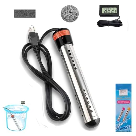 Laboomkey 2000W Immersion Water Heater,Portable Bucket Heater with Digital LCD Thermometer, Stainless Steel Guard Anti-scalding Submersible Water Heater for Pool Bathtub,UL Listed