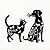 BRUKUSUR Black Metal Cat&Dog Silhouette Garden Stakes,Decorative Garden Stakes,Pet Memorial Grave Markers for Dogs&Cats,Outdoor Yard Art Decor, for Pet Lovers,Yard Art,Patio Lawn Ornaments