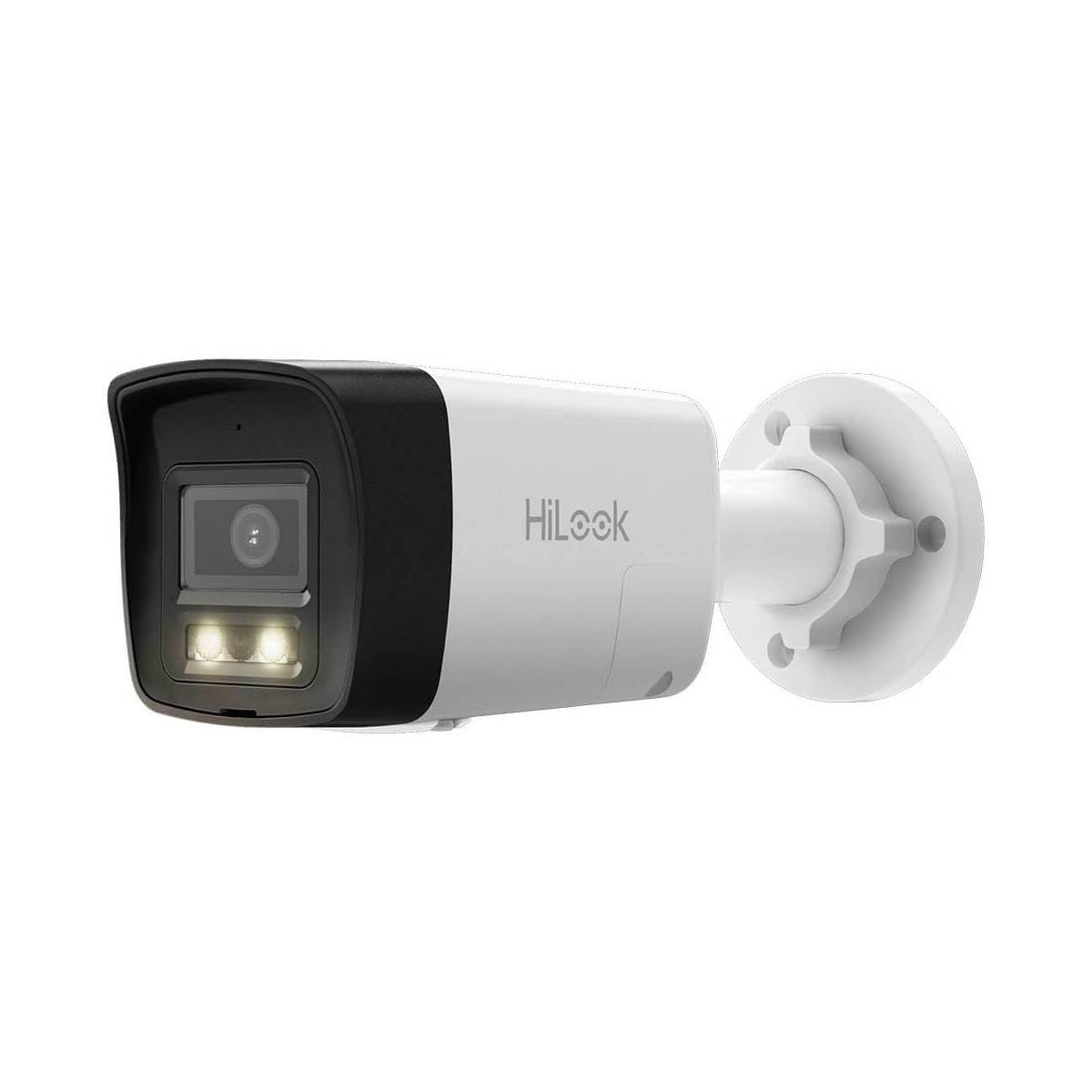 HiLook by HIKVISION PoE 8CH con 4 cámaras Bullet 8MP/4K, Ranura SD, visión Nocturna híbrida (Color/IR), detección AI de Personas/vehículos, NVR 4K, HDD 2TB, Control por App