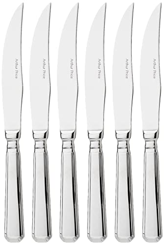 Arthur Price Classic Grecian Set of 6 Steak Knives, Silver