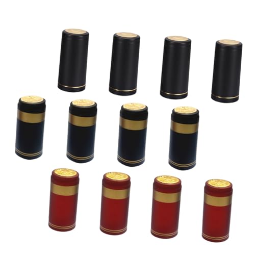 OFFSCH 75pcs Heat Shrink Caps for Wine Bottles Shrinkable Seal Cover Trim Easy to Use Bottle Film for Home Brewing and Decoration