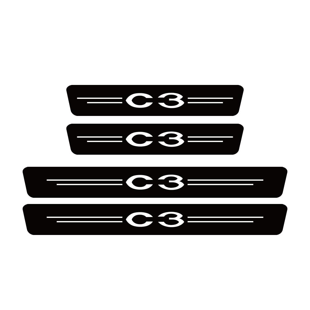SDYAYFGE 4Pcs Kick Plates Car Door Sill Protector,for Citroën C3