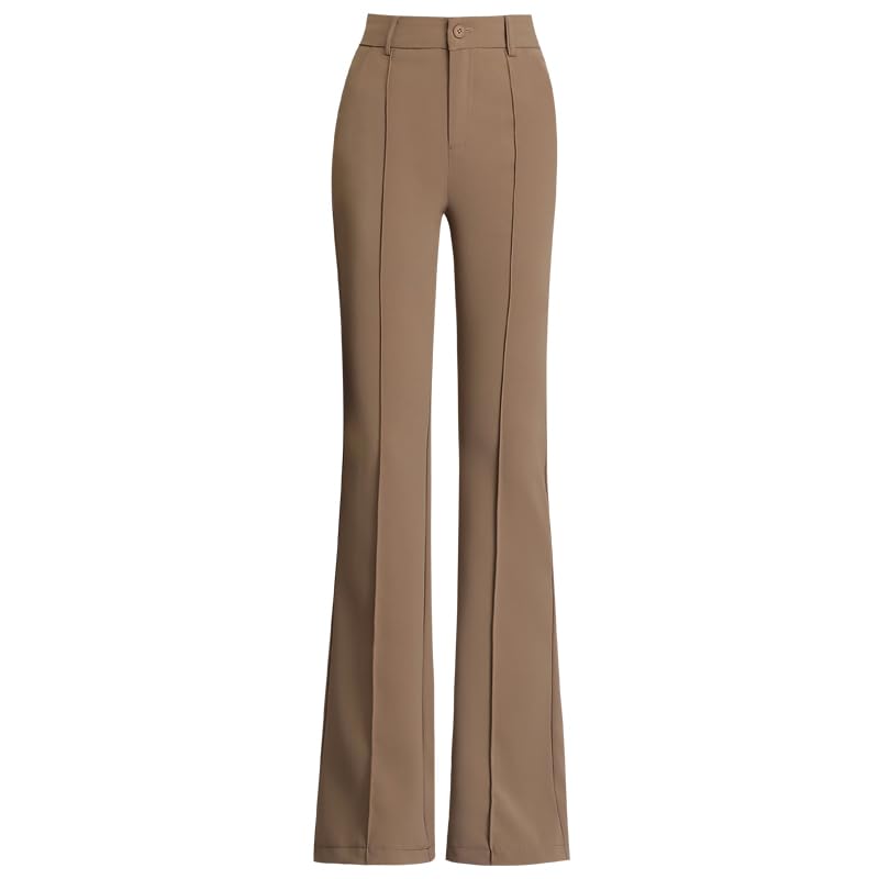 Women's Black Flared Dress Pants, High Waisted, Stretchy