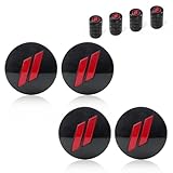 VANKUB 4pcs Wheel Center Cap 63mm/2.5 inches Slash Covers Hub Cap Emblem Badge for Dodge Charger Challenger Durango Hornet Dart R/T SRT Magnum Nitro Journey Caliber Avenger (Black & Red)