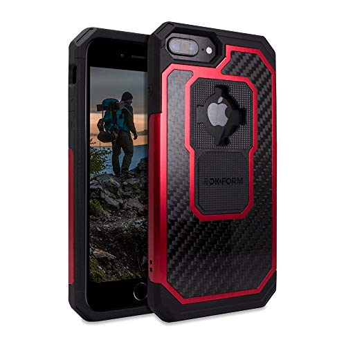 Big Sale Rokform Fuzion Pro Series [iPhone 8/7/6/6s PLUS] Protective Aluminum & Carbon Fiber Magnetic case with Twist Lock  (Red)
