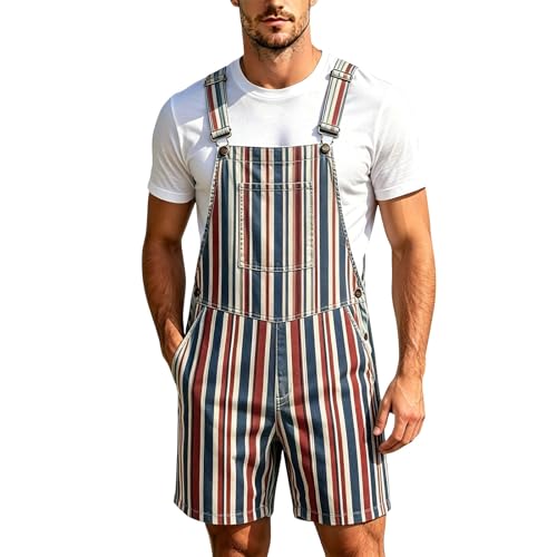Peto corto para hombre pantalones de trabajo con bolsillos mono de peto azul