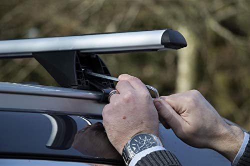 UKB4C Locking Car Roof Rack / Cross Bars for Low Profile Flush Rails (120cm)