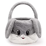 MUFEIRUO Osterhase Körbe Ostereiersuche Hase Korb für Kinder, Osterhase tote Süßigkeiten Taschen Plüschtaschen, Hase Geschenk Taschen tragen Eimer Ostern Geschenk für Kinders