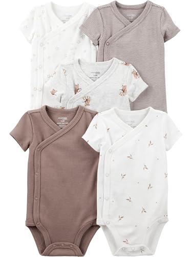 Image of Simple Joys by Carter's unisex-baby 5-pack Side Snap Short-sleeve Bodysuit
