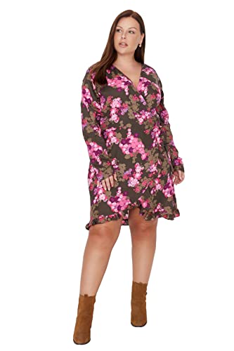 Robe Midi Grande Taille Tissée Col Tailleur Chic Vêtement Tendance Femme