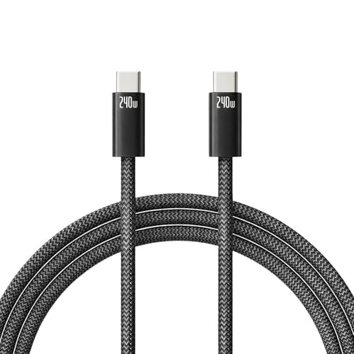 Image of 240W Type C Cable|Type C To Type C|C To C Cable Fast Charging|Supports Android & iPhones, Laptop, MacBook, Tab,Gaming Console, DJI Drones,Goggles, Printers,Hard Drives,Power Bank&More|1.2 Meter
