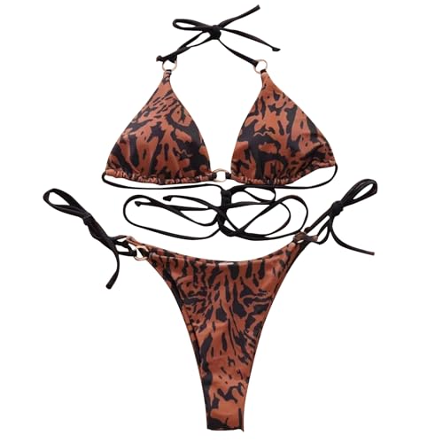 O-Ring String Set Backless Costumi da bagno Due Pezzi Costume da bagno Beachwear Tie Side Costumi da bagno per le donne Femminili, F, S