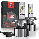 【50,000 Horas de Vida Útil:】: Las bombillas LED H4 adoptan 12,000 RPM del método de enfriamiento de ventiladores turbo silenciosos, no se preocupan el ruido del ventilador. Sustrato de cobre disimulante de calor y material de aluminio de aluminio en la bombilla H4 que evita la acumulación de temperatura en el cordón de la lámpara y garantiza la estabilidad de la luz cuando se trabaja, extiende su vida útil hasta 50000 horas.