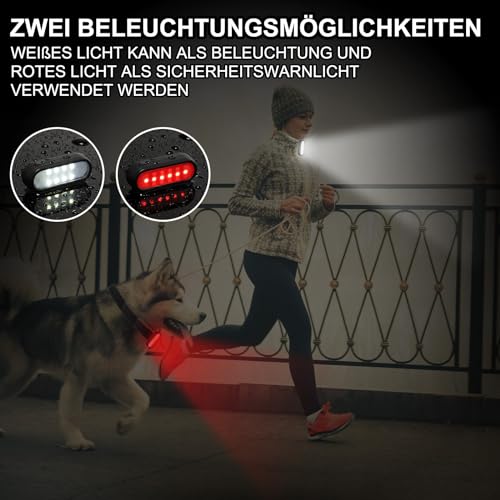 ZLCBBD LED Clip Lampe - Lauflicht Klein Stirnlampe - 2 Stück USB Aufladbar Blinklicht mit 2 Leuchteffekte für Kinder Schulranzen Laufen Joggen Camping Rucksack Kleidung (Schwarz)