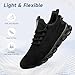 GDEBYZ Womens Mens Walking Tennis Shoes Slip On Running Sneakers Non Slip Casual Workout Athletic Gym Work Fitness Trainers Fashion Lightweight Comfortable Breathable US Black Size 6