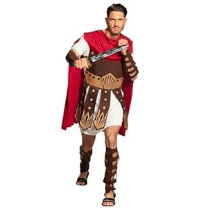 Boland 83806 - Erwachsenenkostüm Gladiator, Herren, Cesar, Römer, Arena, Kampf, Colloseum, Karneval, Halloween, Fasching, Mottoparty, Verkleidung, Theater, Größe: M/L, Weiß