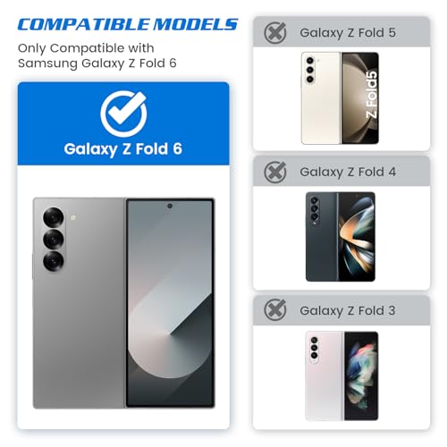 Doeshine Etui do Samsung Galaxy Z Fold 6 z ochroną prywatności z przodu, wytrzymałe etui na telefon komórkowy do magnetycznego bezprzewodowego ładowania, odporne na uderzenia, ochrona przed upadkiem