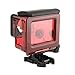 SOONSUN Side Open Protective Case Skeleton Housing Shell with LCD Touch Backdoor and Silicone Lens Cap for GoPro Hero 4, Hero3+, Hero 3 Camera – Transparent Red