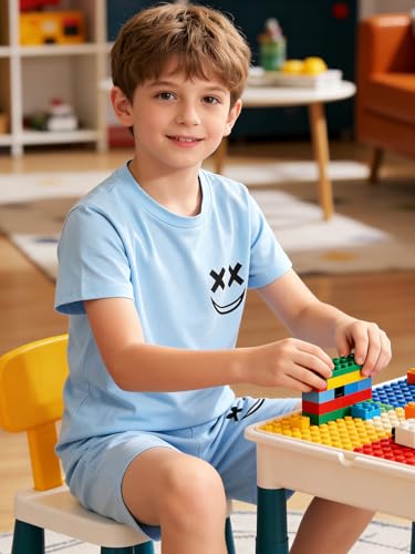 Image of Boys Clothes Size 6-12 Years Short Sleeve T-Shirt & Shorts Set Casual Spring Summer Outfits