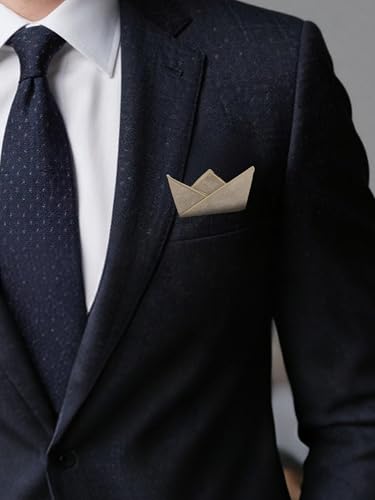 Image of Mantieqingway Cotton Handkerchiefs for Men Solid Color Pocket Square for Suit Formal Wedding Church
