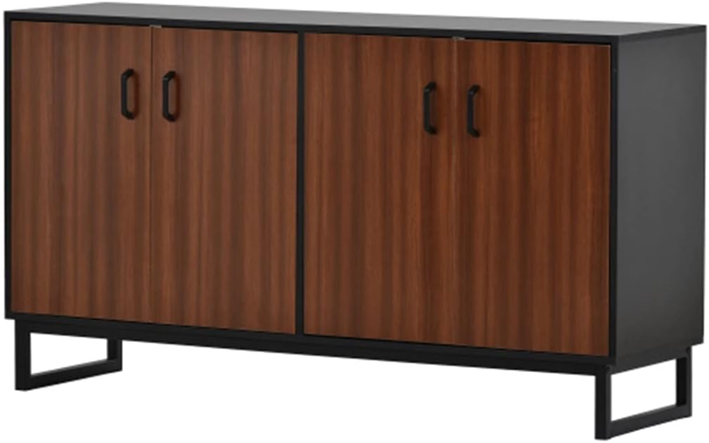 Large Storage Space Sideboard with Adjustable Shelves in Foyer Living Room and Kitchen Brown Living Room Cabinet Furniture (D As Shown)