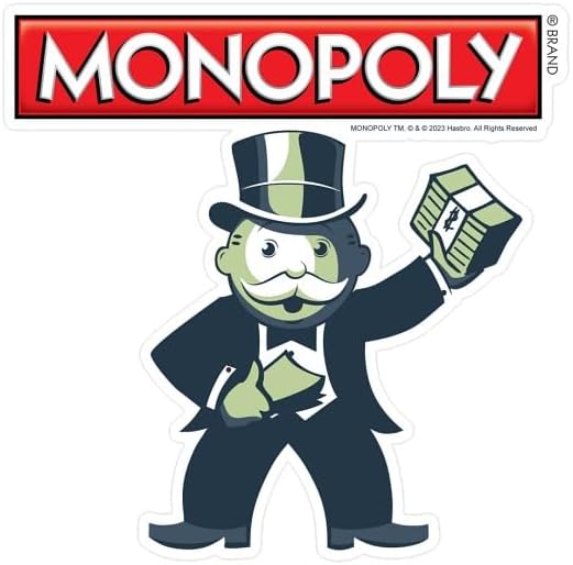 CafePress Mr. Monopoly Cash Stacks Medium Die Cut Sticker, 5.75" x 5.75" Glossy Finish