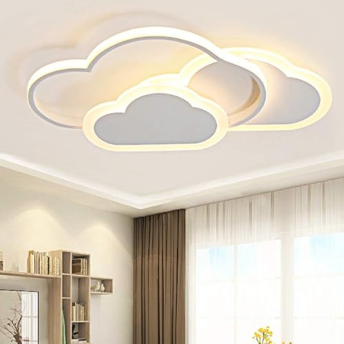 BLMYL Lampe de plafond 32W LED pour chambre d'enfantLampe nuage créative pour chambre, 3000K...