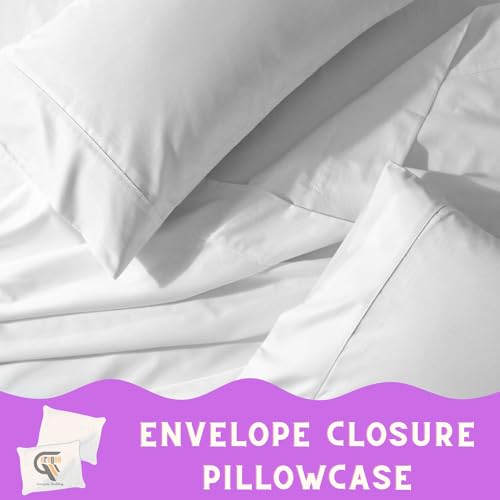 Image of Soft Pillow Covers 20 x 32 Inches - Egyptian Cotton 600 Thread Count Set of 2 Pillow Cover Set Envelope Closure Hotel Quality Pillowcase - Sky Blue