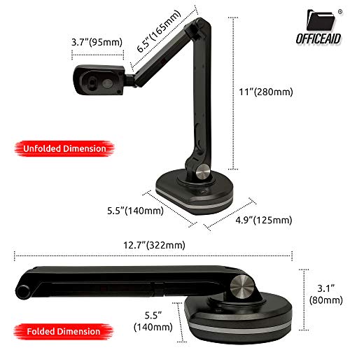 Light Compact High Definition 8MP USB Document Camera for laptop Built-in Microphone Mac Windows Chromebook OS Compatible for Live Demo Doc Camera for online teaching Distance Learning Remote Teaching