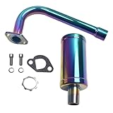 Upgrade Colorful Exhaust with Muffler For Coleman Powersports CT200U BT200X CT200u-ex,212cc 196cc/6.5HP Go Kart and Gas Mini Bike