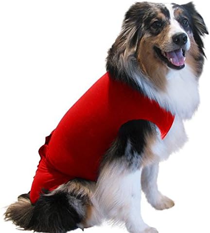 Surgi Snuggly Red - L - EC E Collar Alternative with Antimicrobial, Protects Your Pet's Wounds and Bandages, Aids Hot Spots, and Provides Anti Anxiety Relief Textile Made in America