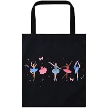 Guqqeuc Ballerina Tote Bags Ballet Gifts for Dancing Girl Grocery Shopping Bag Recital Birthday Gift for Sister Daughter