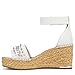 Franco Sarto Womens Clemens Espadrille Wedge Sandal White Stud 7.5 M