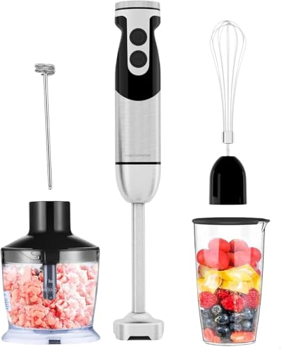 MegaWise Pro Titanium Reinforced 5-in-1 Immersion Hand Blender, Powerful 400W with 80% Sharper...