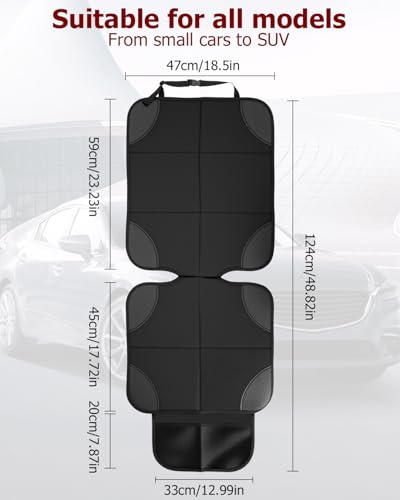 Zofory 2 Stück, Sitzschoner Auto rutschfest und Wasserdicht mit Dicker Polsterung und 2 Netztaschen Geeignet für Autositzschutzeinrichtungen