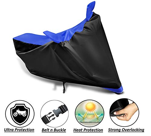 Image of Auto Hub Scooty Cover Compatible with Dio with Mirror Pocket, Dustproof, Heat Resistant, Triple Stitched, Dio Scooty Cover- Black, Blue