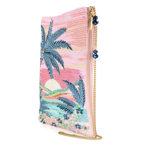 Mary Frances Island Time Beaded Mini Crossbody Bag Tropical Beach Sunrise Novelty Evening Clutch Purse, Multicolor4