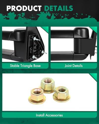SCITOO Manual Tow Mirrors for 1999–2007 Chevy and GMC Trucks - Image 6