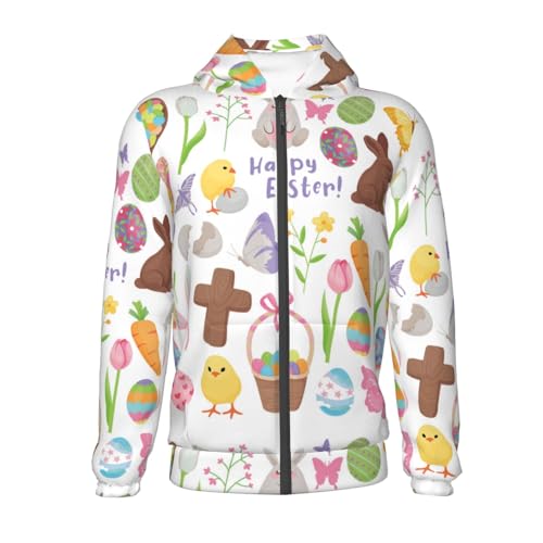 Happy Easter1 Kid Hoodies Boys Zip Up Sweatshirts Girls Pullover with Pocket2