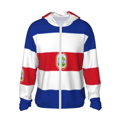 Sun Protection Hoodie Shirt Costa Rica Flag UPF 50+ Long Sleeve Outdoor Rash Guard for Men Women