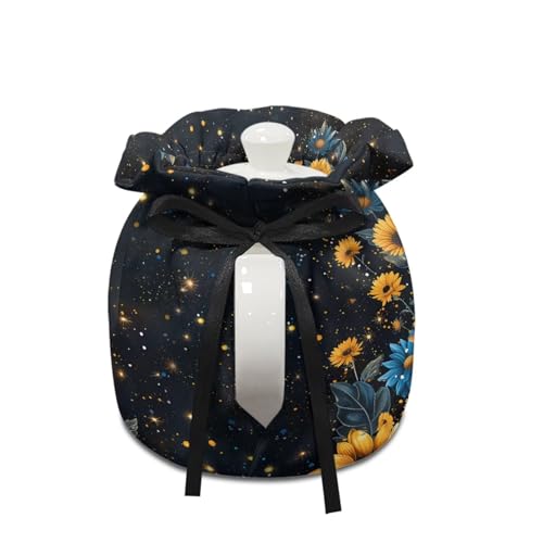 Image of Xoenoiee Blue Butterfly Sunflower Pattern Tea Cozy Tea Pot Cover Insulation Tea Cosy Teapot Dust Cover Teapot Warmer for Home Kitchen Teapot Covers