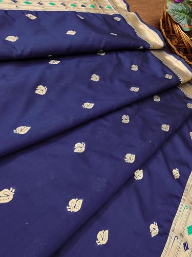 Image of DEVANGI Women's Woven Paithani Banarasi Silk Dupatta /Chunni For Women, Floral Print 1 Meter Wide and 2.3 Meter Length Printed Designer Dupatta /Chunni For Girls