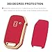 chyoekey Key Fob Cover for Kia with Keychain Soft TPU Full Protection Car Key Case Cover Compatible with Kia Ceed Cerato Forte Niro Seltos Sorento Soul Sportage Telluride (Red)