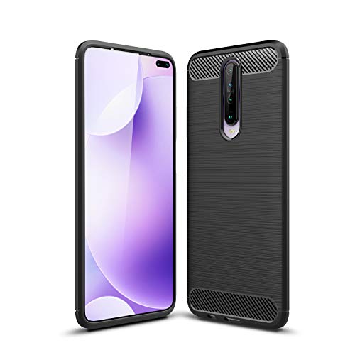 Boleyi Funda para Xiaomi Redmi K30, Carcasa Ligera Silicona Suave TPU, Funda Suave y Duradera, Xiaomi Redmi K30 Fibra de Carbono Funda Case -Negro