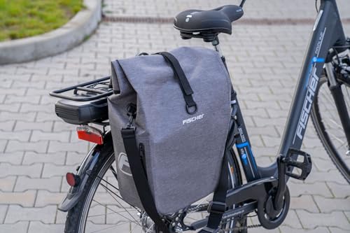 FISCHER Gepäckträgertasche Plus Cita, Fahrradtasche, wasserdicht, schwarz, Volumen 30 Liter