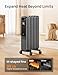 DREO Oil Filled Radiator, Electric Radiant Heaters for indoor use Large Room with Remote Control, Child Lock, 4 Modes, Overheat & Tip-Over Protection, 24h Timer, Digital Thermostat, Quiet, 1500W